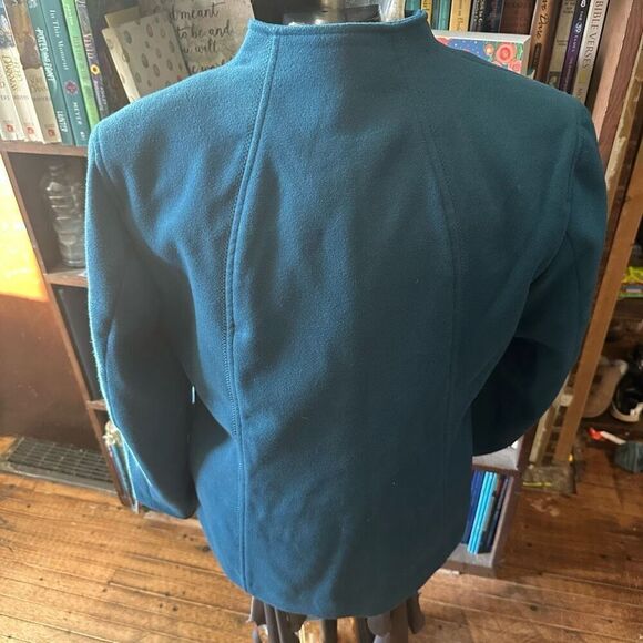 Chicos elevated basic blue collarless 2/L business casual blazer - Picture 3 of 4